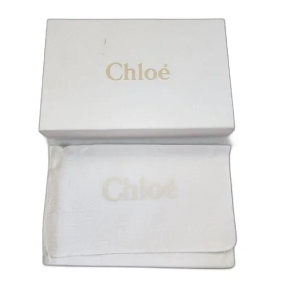 CHLOE Paddington Leather Wallet Purse Metallic Gold w/ Box & Card